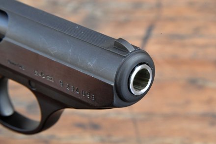 Muzzle of the SIG Sauer P232 semiautomatic pistol